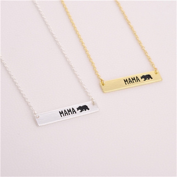 Mama Bear Silver Pendant Necklace - Picture 3 of 6